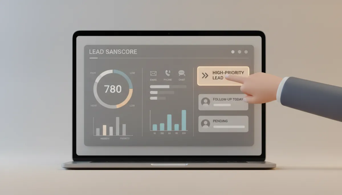 Sales dashboard highlighting high-priority leads and follow-up status