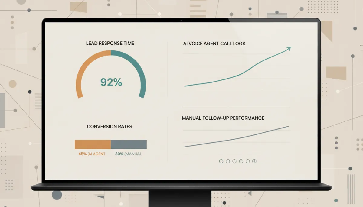 Dashboard comparing AI-automated follow-up performance with manual lead handling