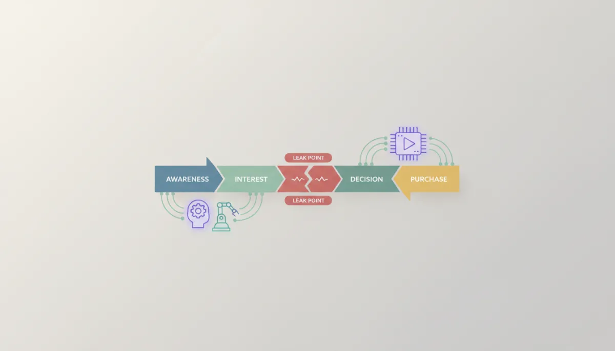 Dashboard showing lead funnel leaks being fixed by AI automation