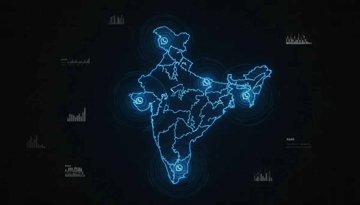 Data visualization of WhatsApp usage spreading across India