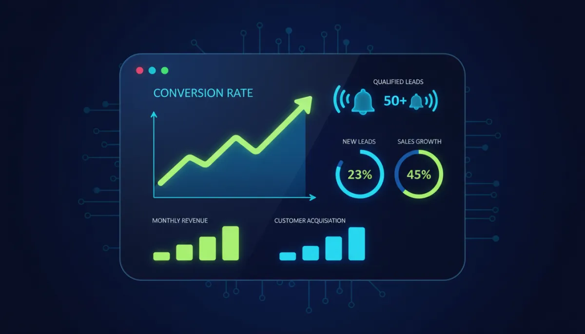 SME dashboard showing improved conversion metrics after AI lead capture setup