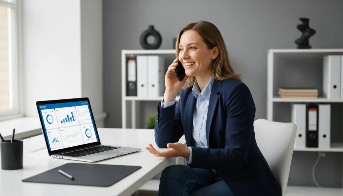 UK small business owner closing a deal using AI-powered automated lead follow-up system
