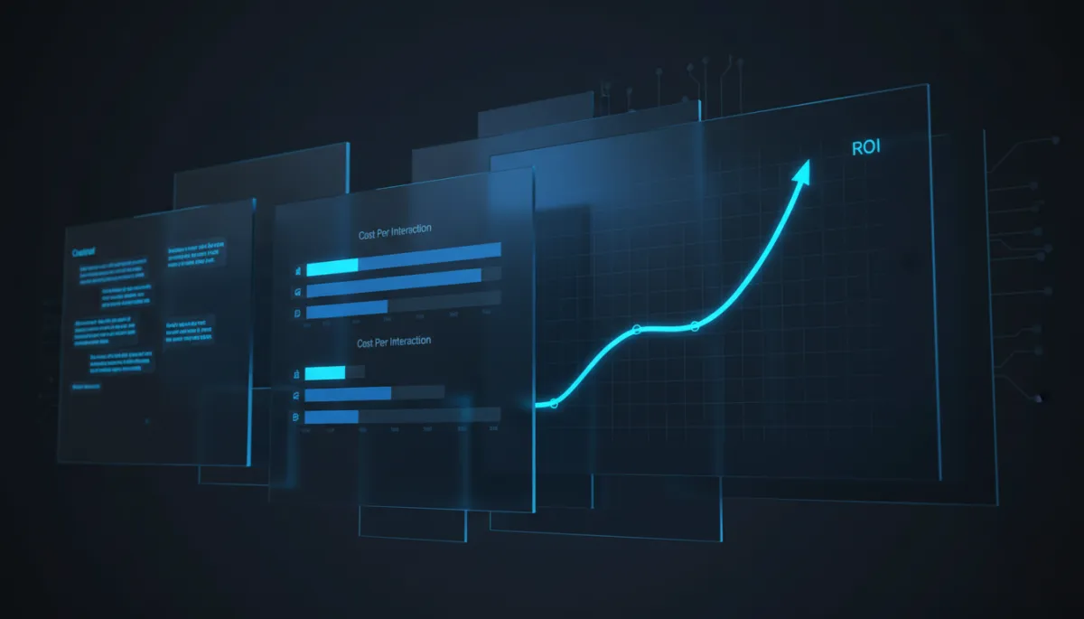 Analytics dashboard comparing chatbot and human support costs