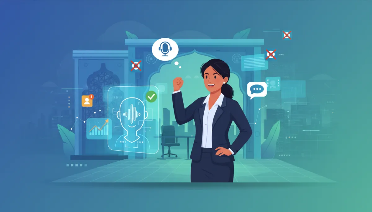 Motivational image showing a business owner celebrating a sales win with AI assistance, emphasizing not missing calls. SEO alt text: 'Never miss a sales call again with AI voice agent for Indian businesses.' Motivational image showing a business owner celebrating a sales win with AI assistance, emphasizing not missing calls. SEO alt text: 'Never miss a sales call again with AI voice agent for Indian businesses.'