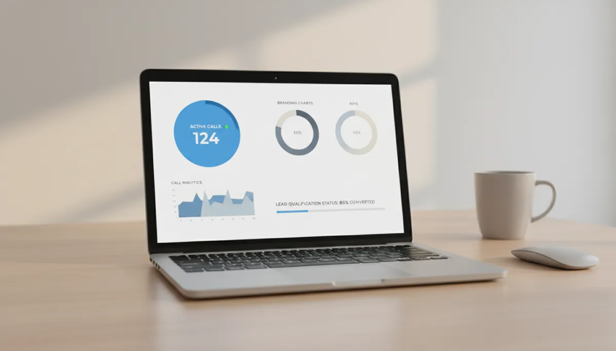 Dashboard showing AI voice agent performance and lead analytics