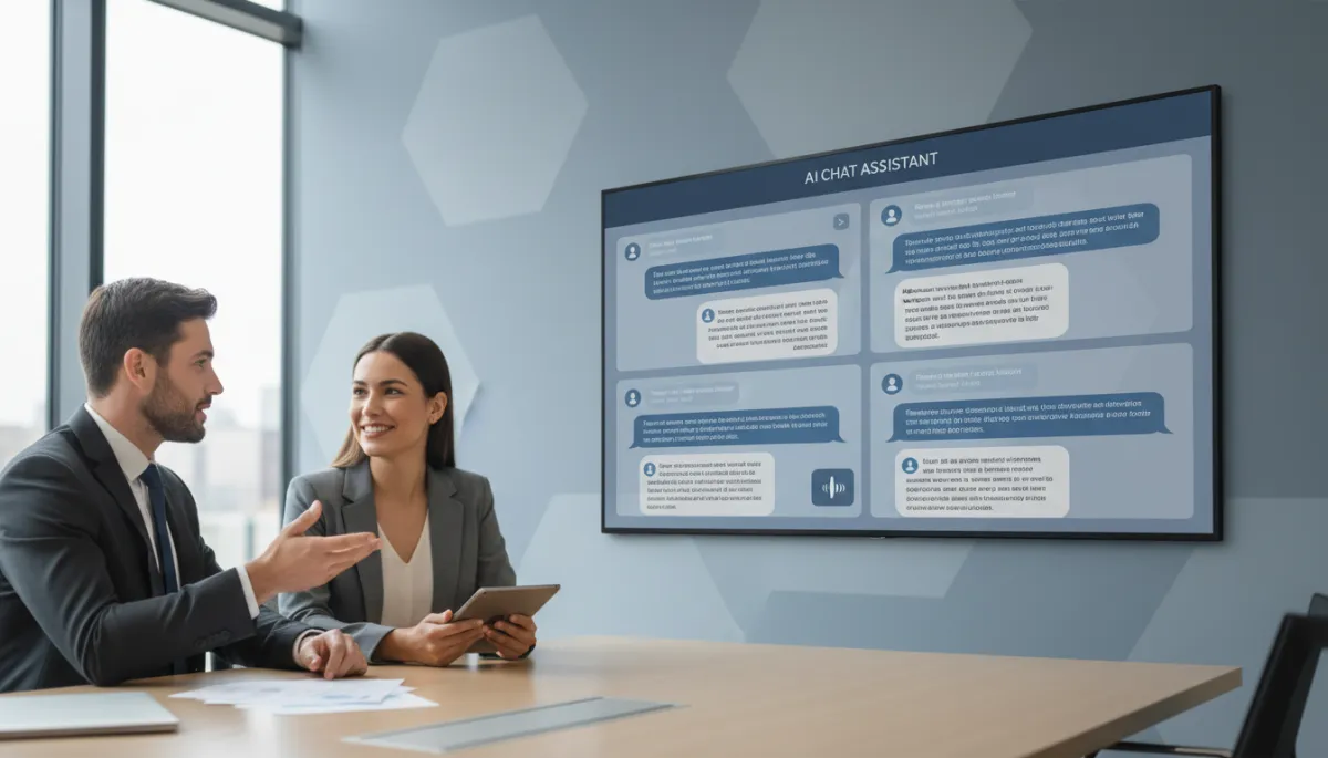 Sales manager working alongside AI chatbot handling customer queries