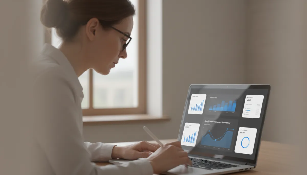 Marketing manager using AI platform to manage Google reviews and online reputation