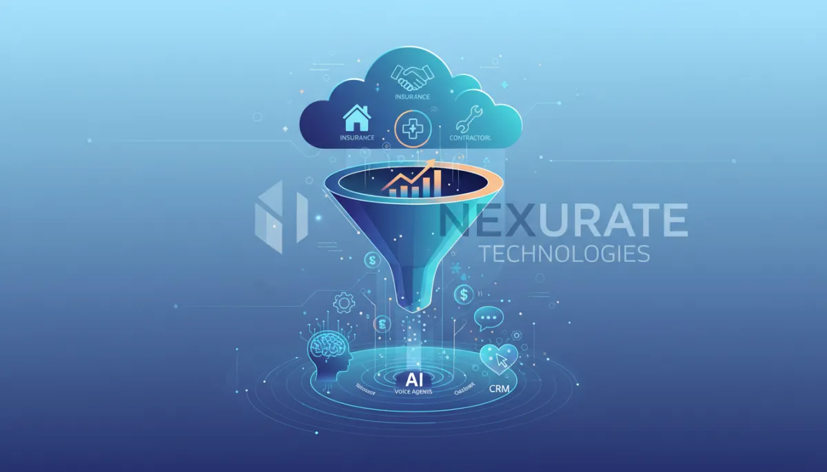 Illustration of a sales funnel with AI tools for business growth