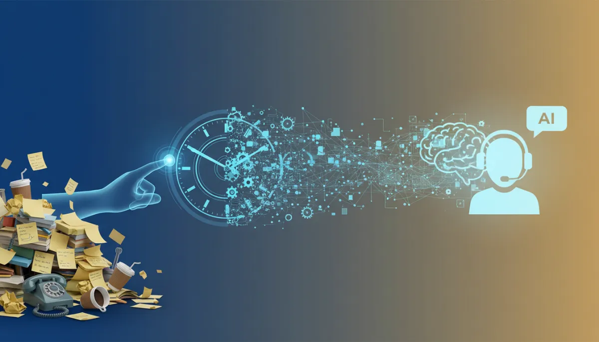 Illustration of AI system streamlining sales follow-ups