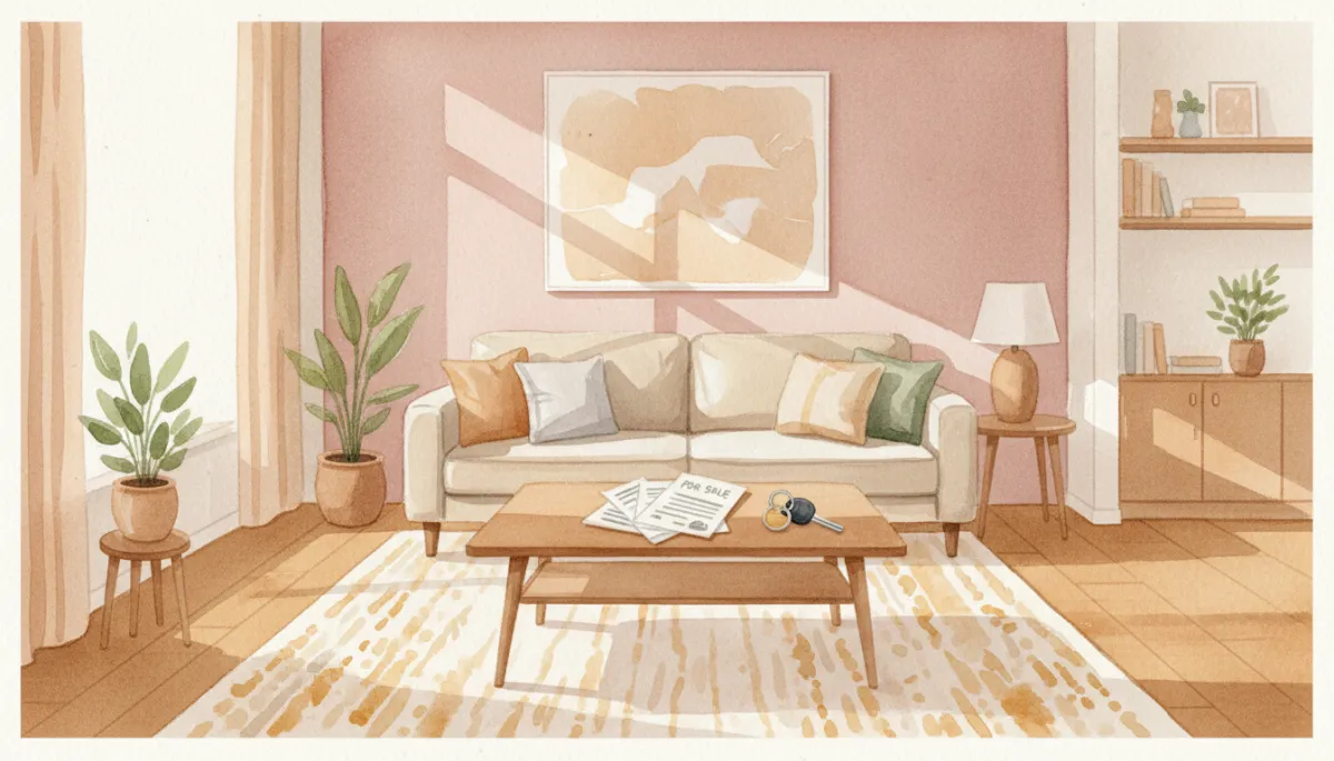Professional neutral interior of a GTA home with sale paperwork on table
