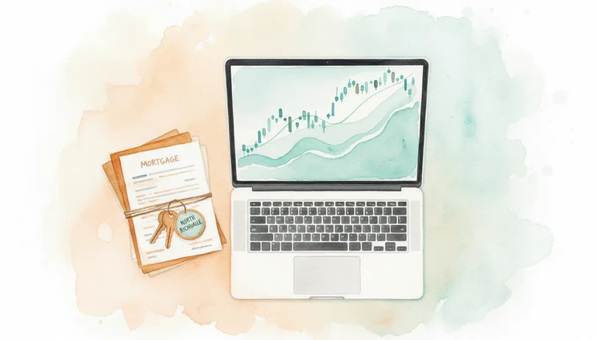 Digital tools and market charts used to analyze North Richvale real estate