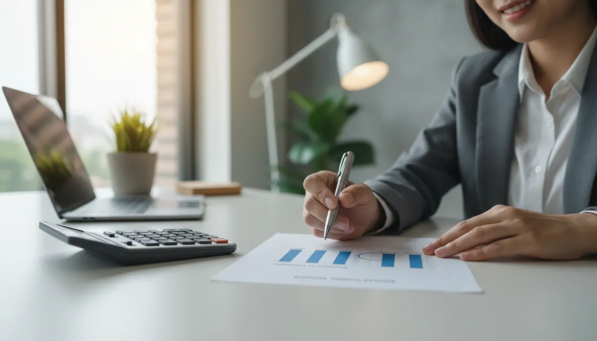 Photorealistic cost comparison between human receptionist and AI receptionist subscription