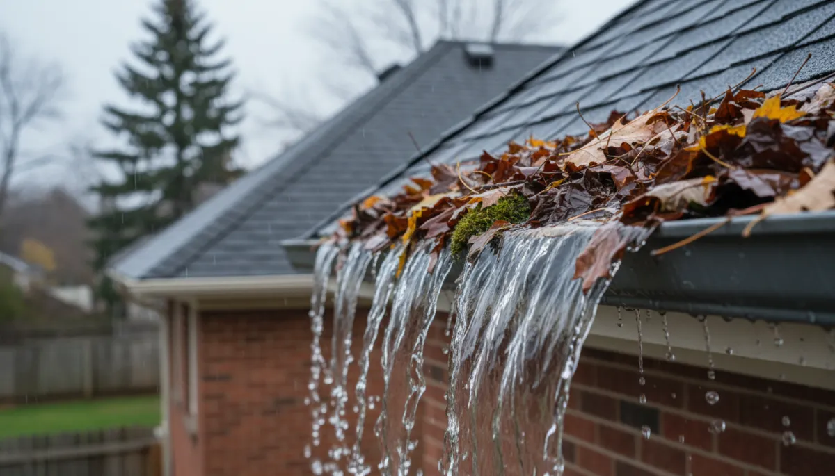 there should be 3 images. Context: This is for a blog post about "Eavestrough Cleaning in Ottawa: The Complete Guide to Protecting Your Home". Style: Professional quality, photorealistic, high resolution