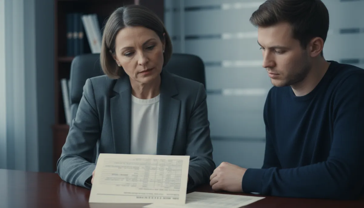 Family member reviewing funeral cost estimate with a funeral director