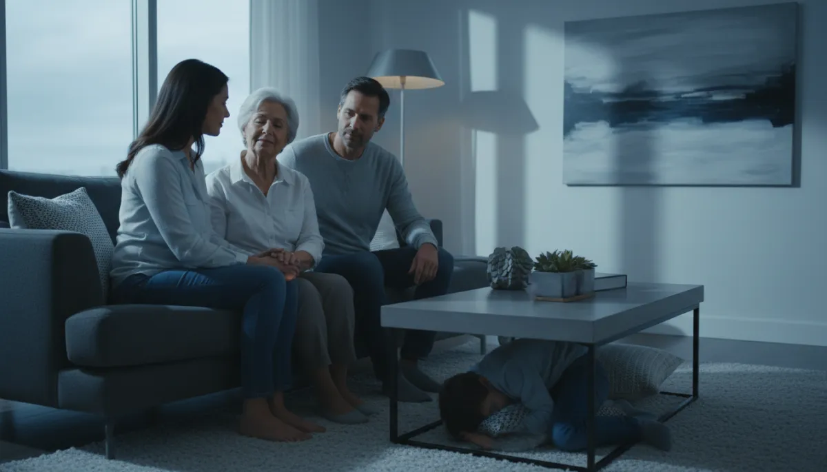 Family gathered together, offering emotional support and comfort Family gathered together, offering emotional support and comfort