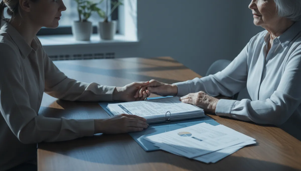 Family reviewing final expense insurance documents together