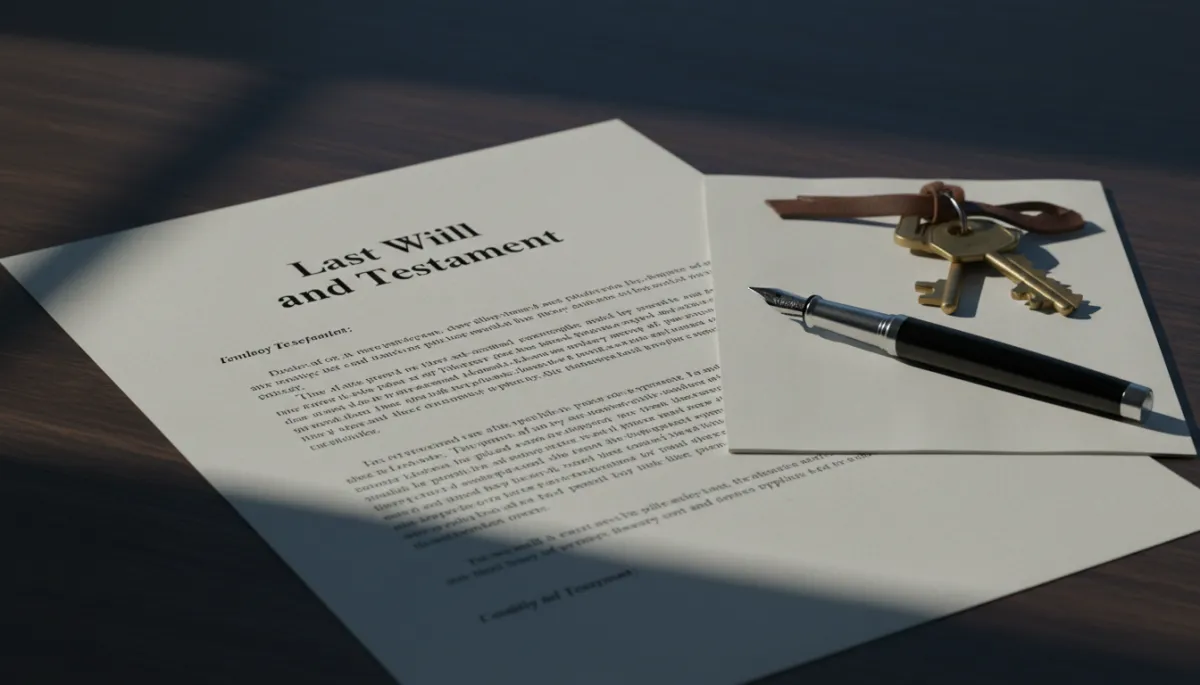Last will and house keys on a desk