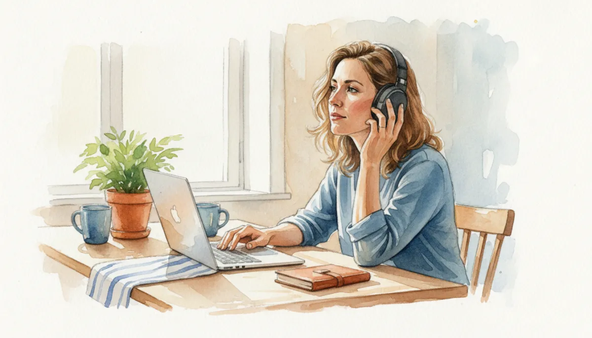 Expat reflecting after a video call with family while living abroad Expat reflecting after a video call with family while living abroad