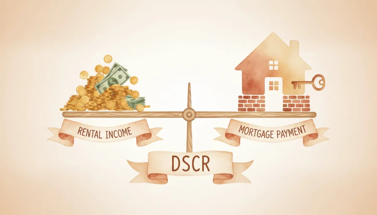 Simple visual comparison of rental income versus mortgage payment for DSCR