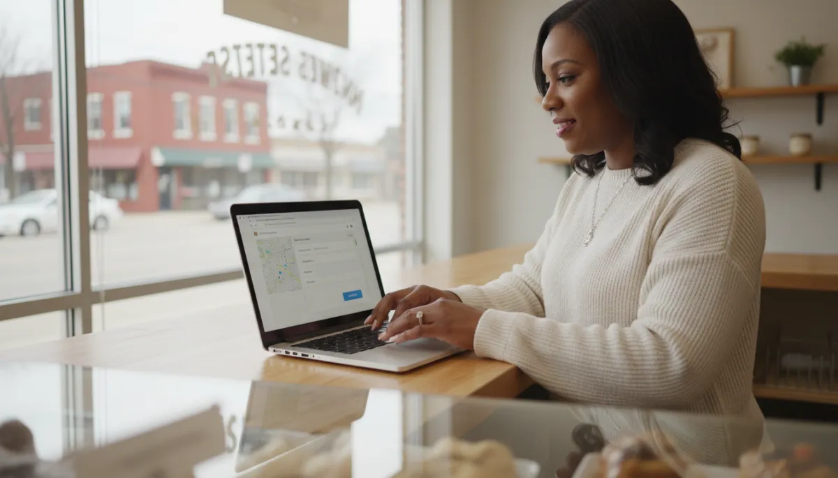 Michigan small business owner optimizing Google Business Profile for local lead generation