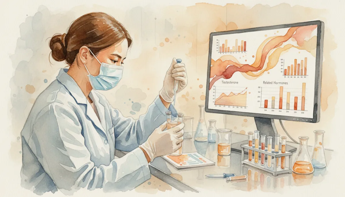 Technician preparing blood samples for a comprehensive hormone panel