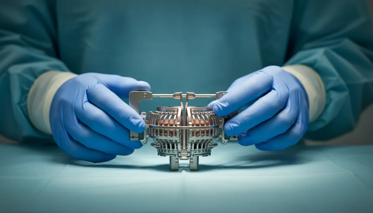 Prótesis de válvula aórtica de despliegue rápido preparada para su implantación en quirófano