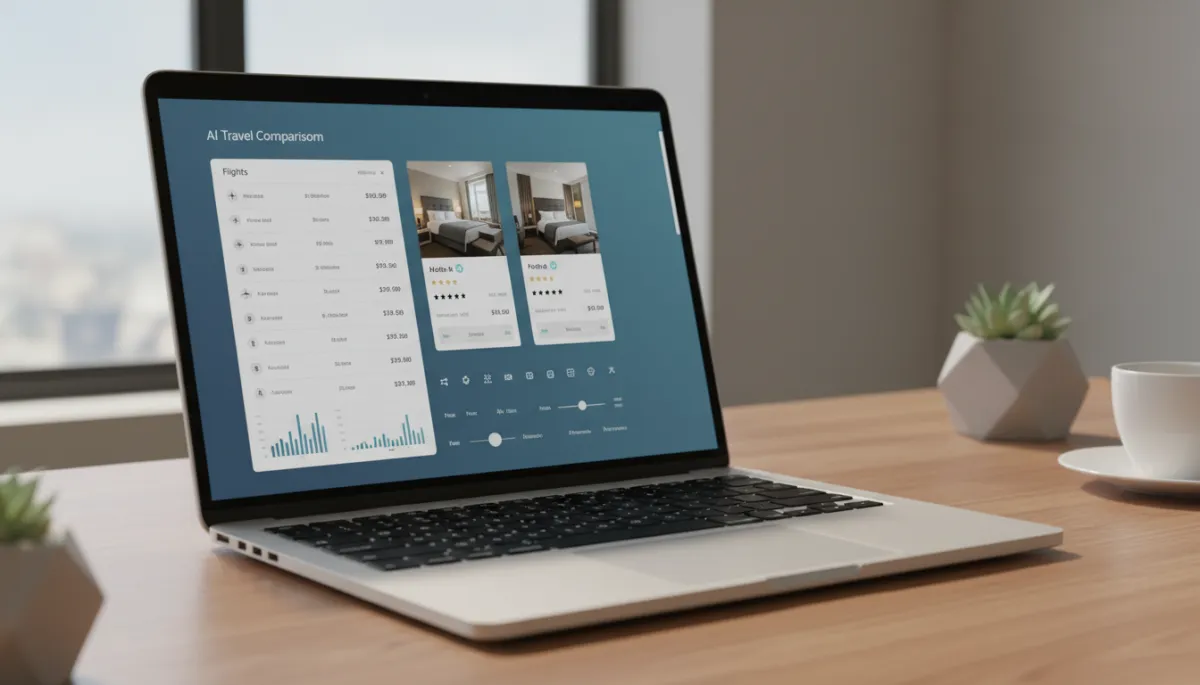 Laptop displaying AI-generated comparison of family travel options