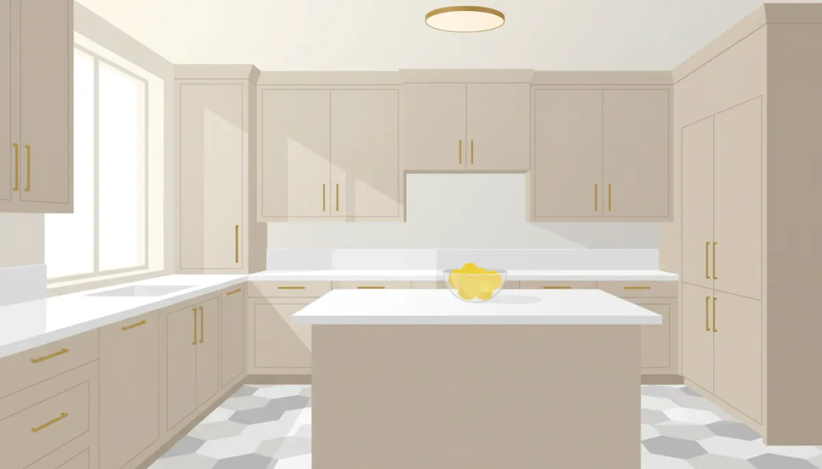 Neutral kitchen with minor updates ready for home showings