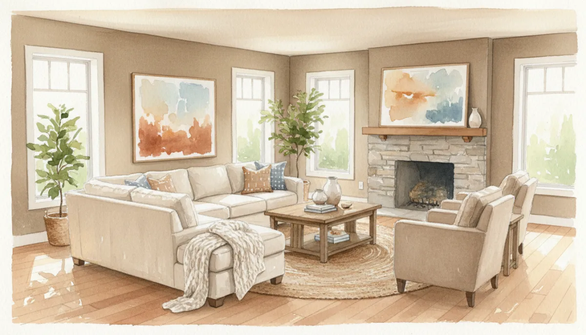 Bright, updated family room in a Naperville single-family home Bright, updated family room in a Naperville single-family home