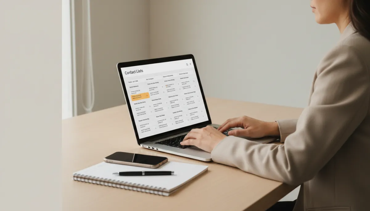 Real estate agent reviewing a focused follow-up dashboard on a laptop