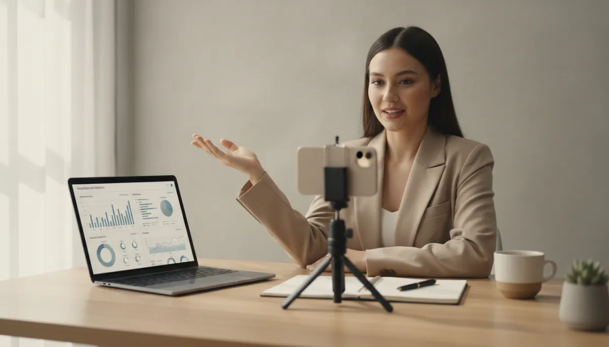 Real estate professional creating a personalized market update video
