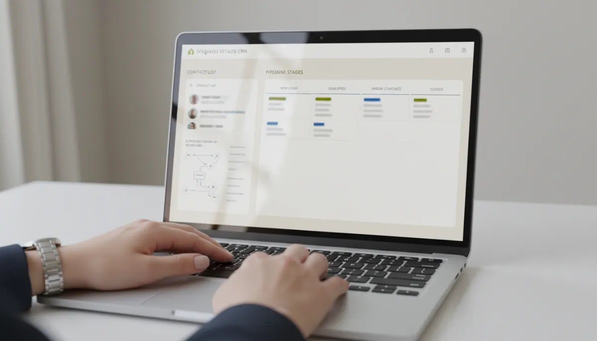 Real estate CRM dashboard displaying automated follow-up workflows and pipeline stages Real estate CRM dashboard displaying automated follow-up workflows and pipeline stages
