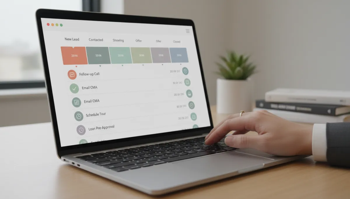 Automated follow-up workflows displayed in a real estate CRM