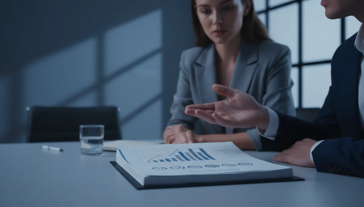 Consultant explaining an AI visibility audit report to a local business owner