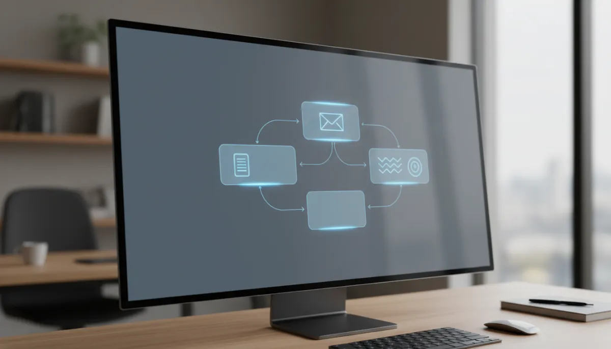 Automated workflow visualizing lead capture, nurturing sequences, and CRM integration Automated workflow visualizing lead capture, nurturing sequences, and CRM integration