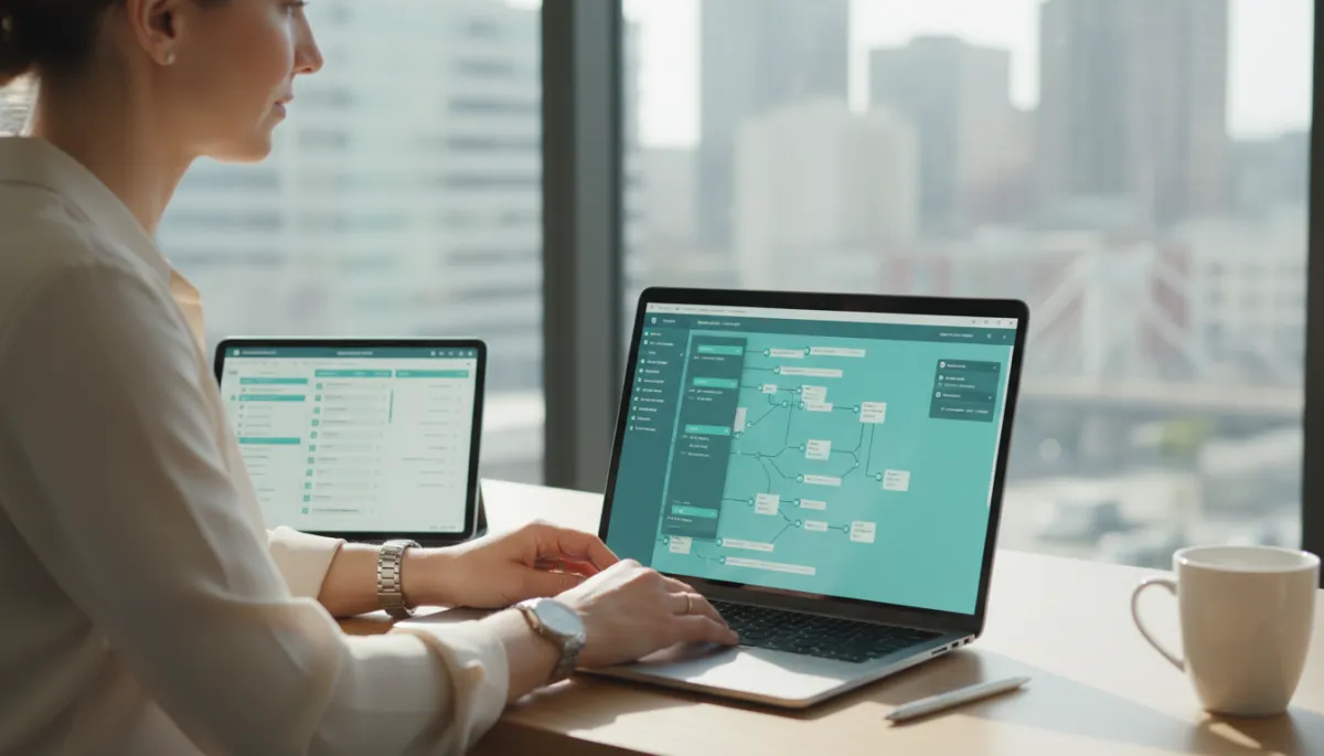Sacramento business owner reviewing automated workflow dashboard