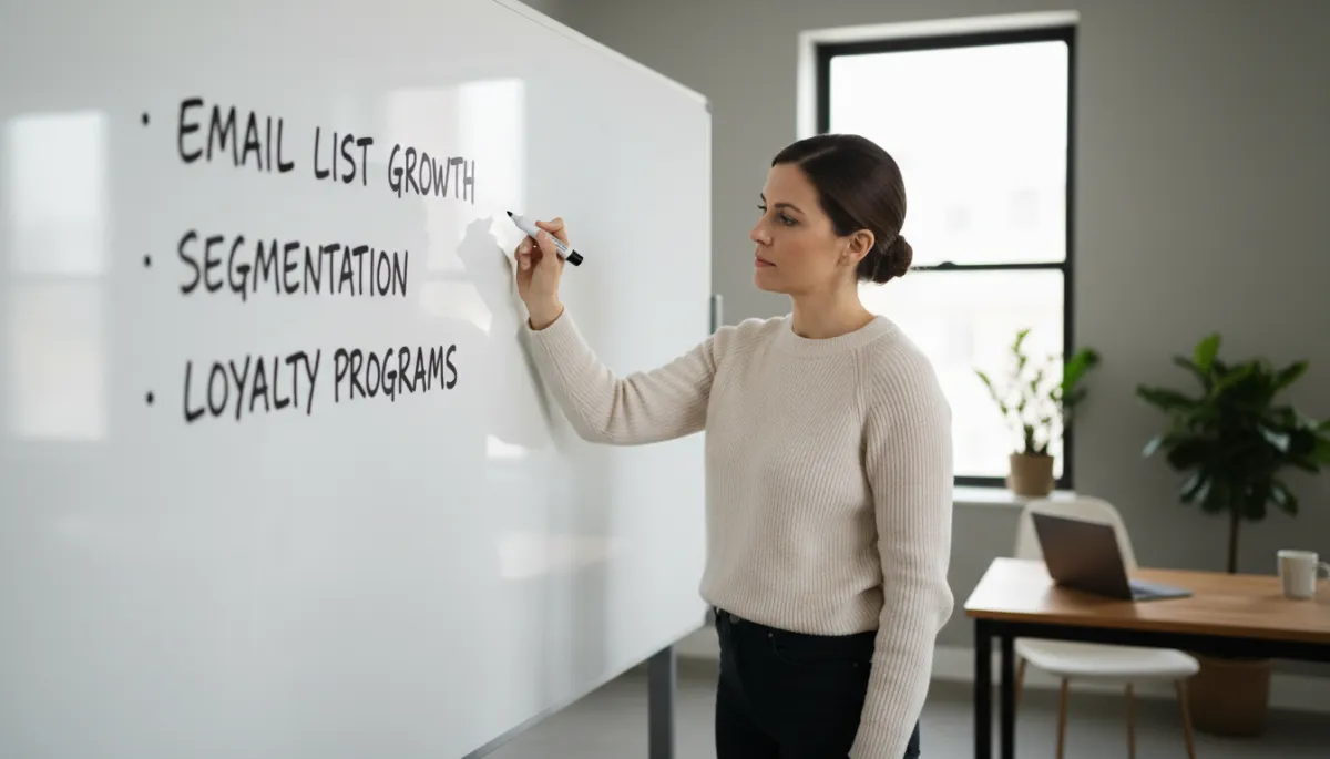 Small business owner planning a quarterly roadmap for first-party data strategy