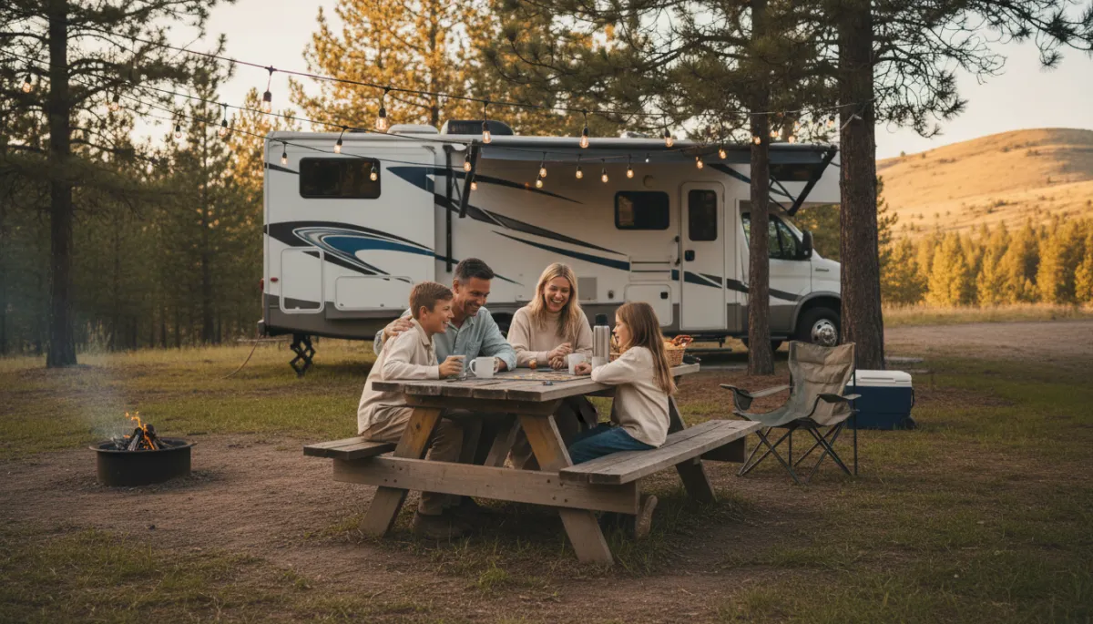 Happy campers enjoying a comfortable stay at an independent campground