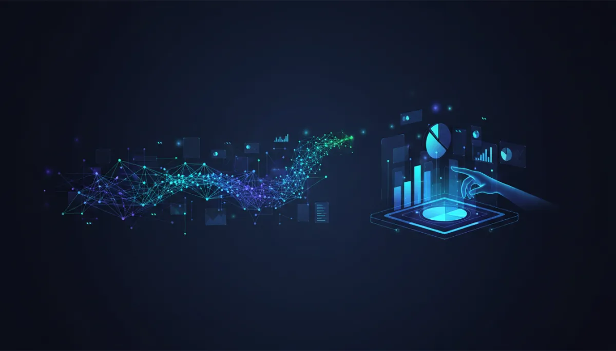 Executive analyzing data visualization for business insights