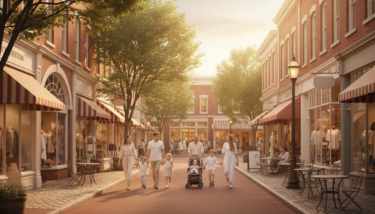 Downtown Chatham NJ with boutiques, restaurants, and people enjoying the sidewalk