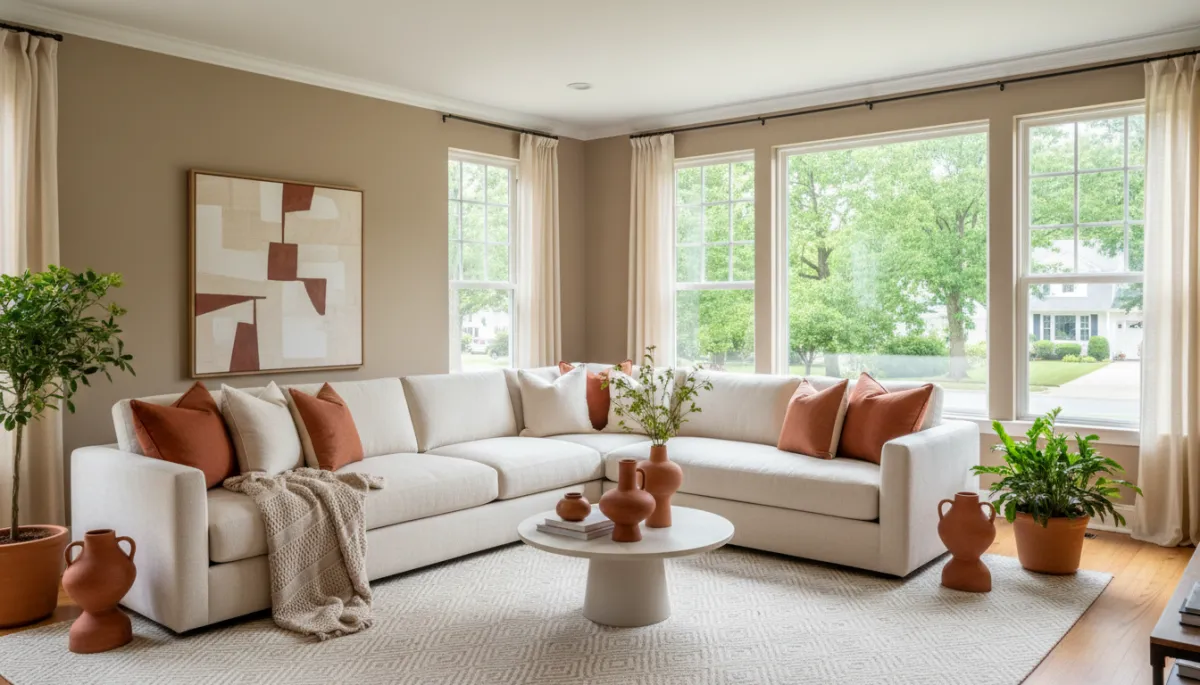 Warm, inviting living room inside a New Providence NJ home