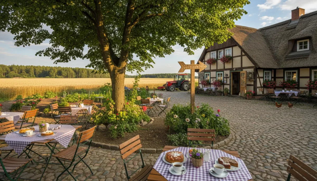 Betreiberin eines Hofcafés, die Online-Einträge und Website pflegt