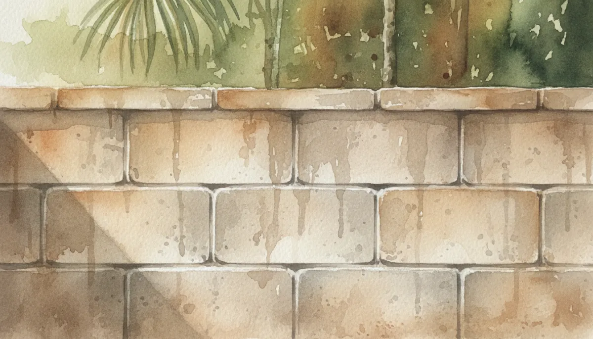 Detalle de muro de bloque de concreto vibrado en clima húmedo amazónico
