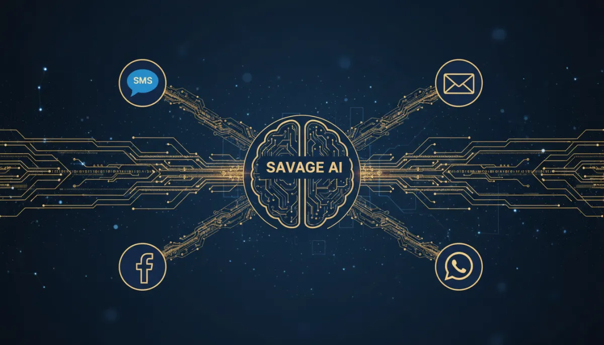 Add 2 photorealistic inline article images to this existing blog post about assigning a different Savage AI bot to each channel — SMS, email, Facebook, WhatsApp — and routing VIP contacts to their own dedicated bot. Use brand colors #233854 (deep navy) and #e5c059 (gold). Do not modify any existing text content — only add images.. Style: Professional quality, photorealistic, high resolution