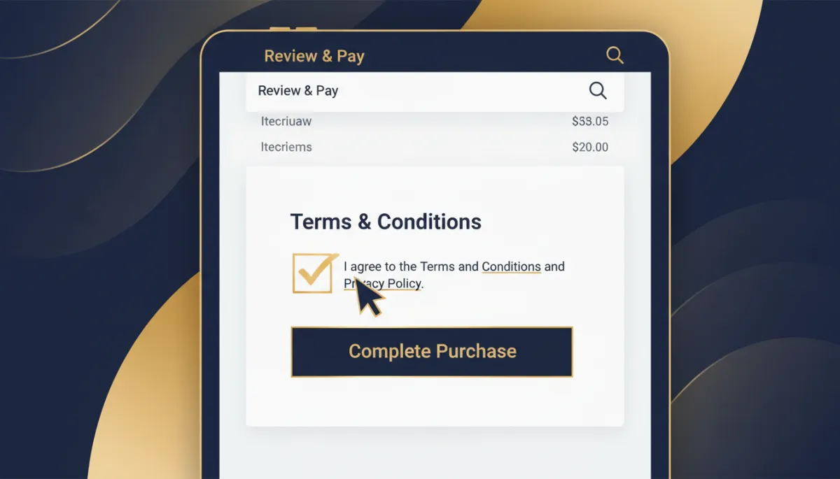 Compliance checkbox on mobile and desktop devices