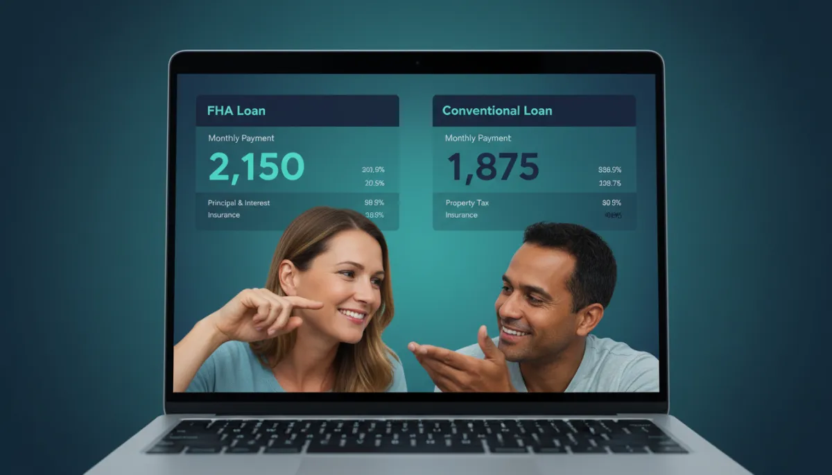 Mortgage calculator comparing FHA and conventional monthly payments for Tennessee buyers