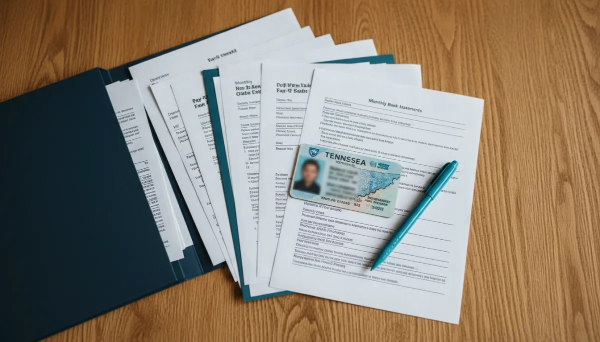 Organized mortgage pre-approval documents laid out neatly on a table