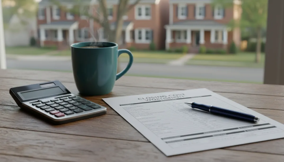 Closing cost worksheet and calculator for a Tennessee home purchase