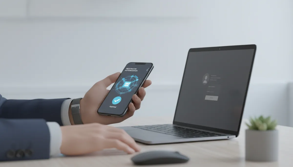 Manager reviewing an MFA approval request on a smartphone