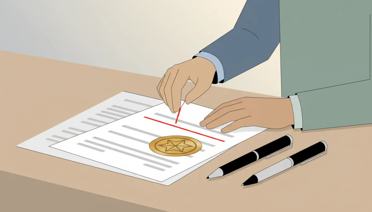 Notary public guiding a borrower during real estate document signing Notary public guiding a borrower during real estate document signing
